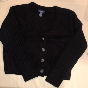 Black Cropped Cardigan